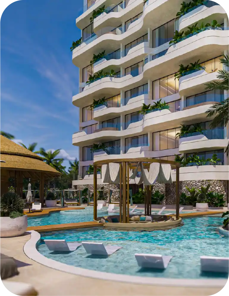 Fachada principal del desarrollo RHEVO